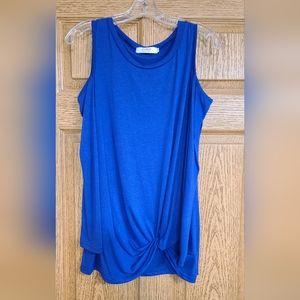 Blue Cold Shoulder Top Size Medium